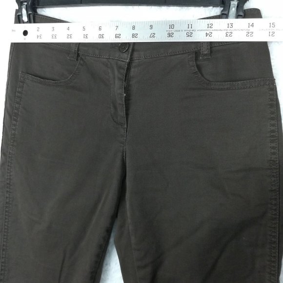 Talbots Womans Jeans Signature Pleated Waist Straight Leg Low Rise Brown 4 - Picture 3 of 13